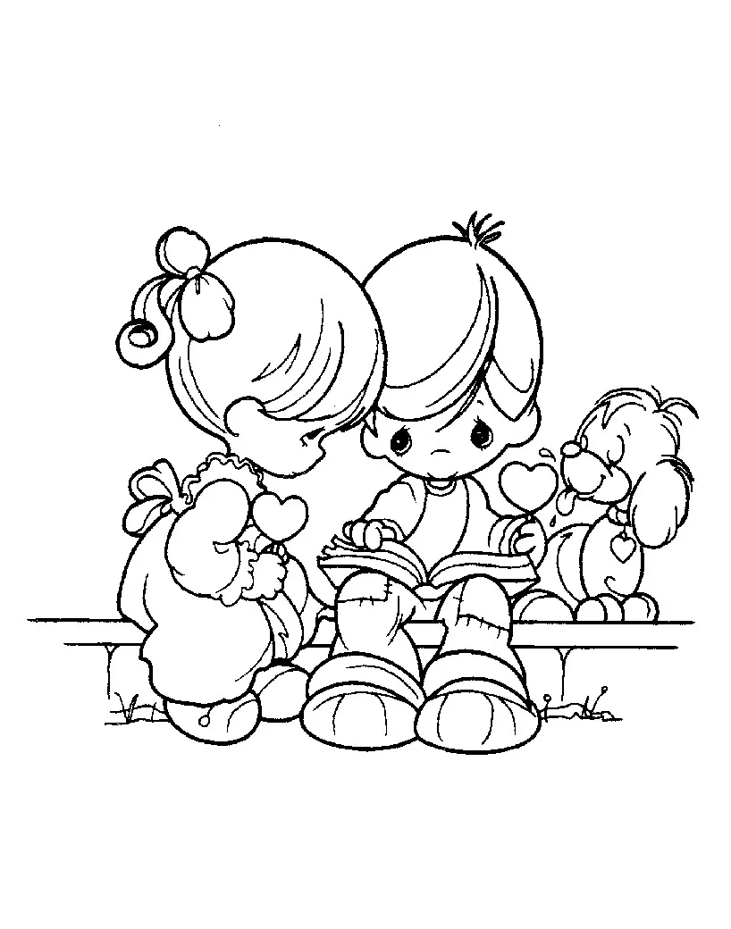 Ausmalbilder von Kostbare Momente zum Ausmalen für Kinder (Precious Moments)