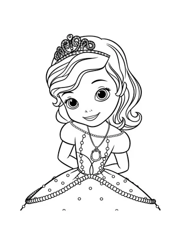 La gentille Sofia à colorier (Ausmalbild von Prinzessin Sofia zum Ausdrucken und Ausmalen für Kinder)