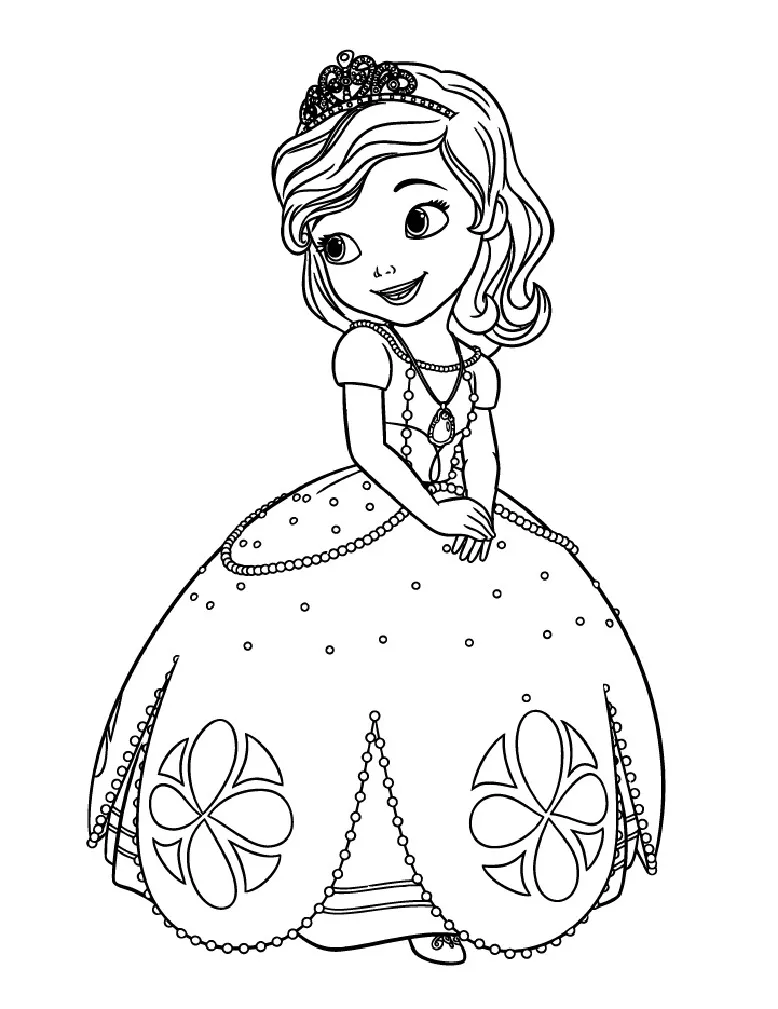 Prinzessin Sofia (Disney) Ausmalbilder für Kinder (Ausmalbild zum Ausdrucken und Ausmalen für Kinder)