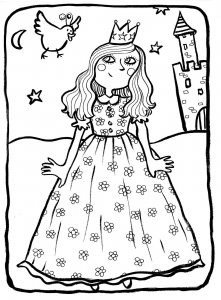 Prinzessinnen-Malbuch für Kinder (Ausmalbild)
