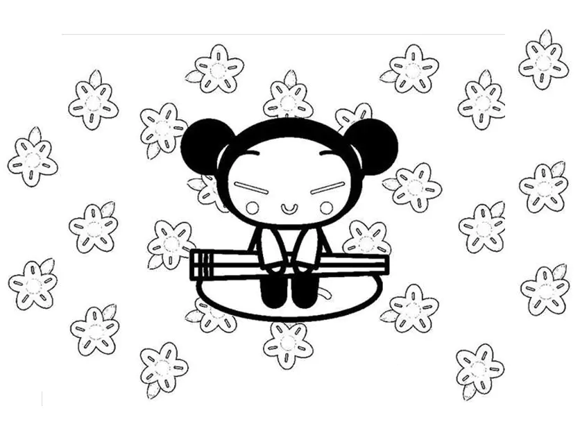 Pucca Ausmalbilder zum Ausdrucken für Kinder (Ausmalbild zum Ausdrucken und Ausmalen für Kinder)
