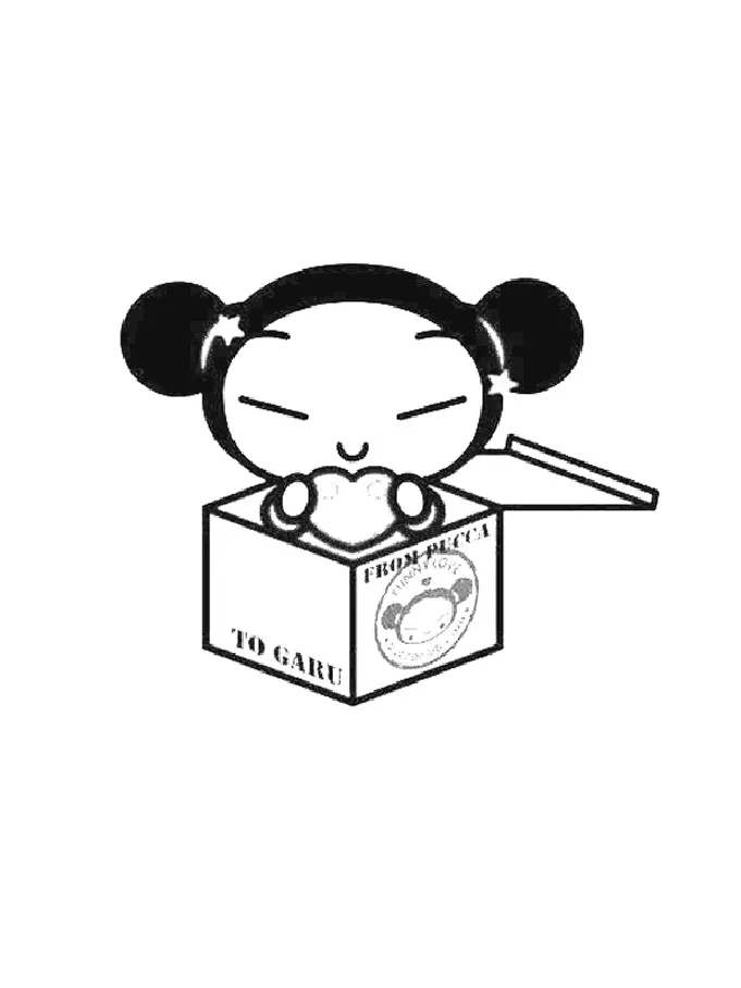 Bild von Pucca zum Ausdrucken und Ausmalen