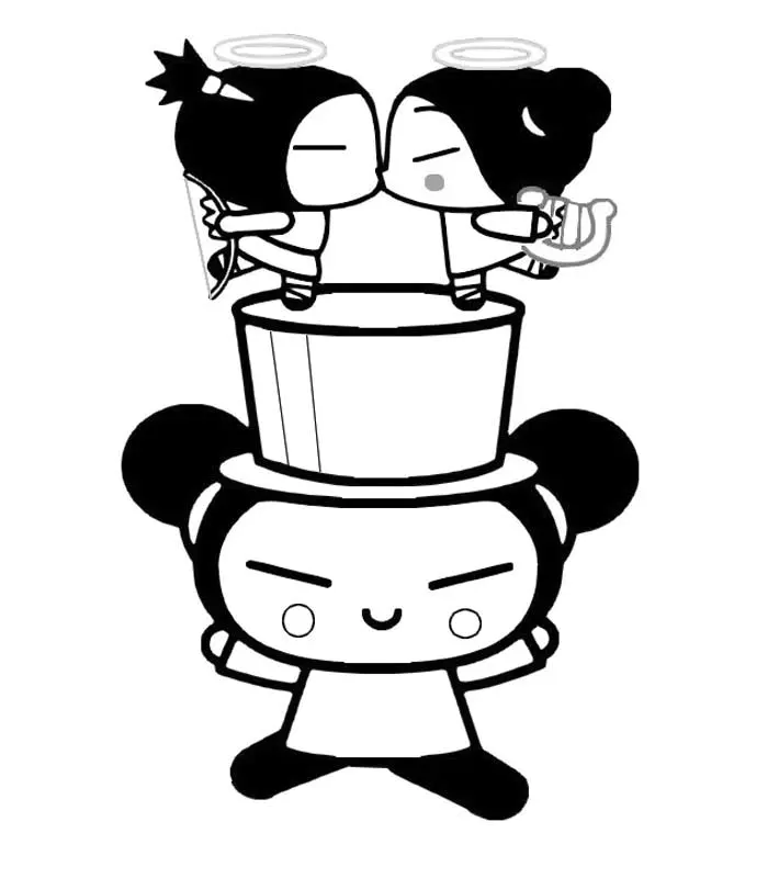 Bild von Pucca zum Ausdrucken und Ausmalen