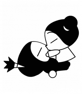 Pucca liebt es, Küsschen zu geben (Ausmalbild)