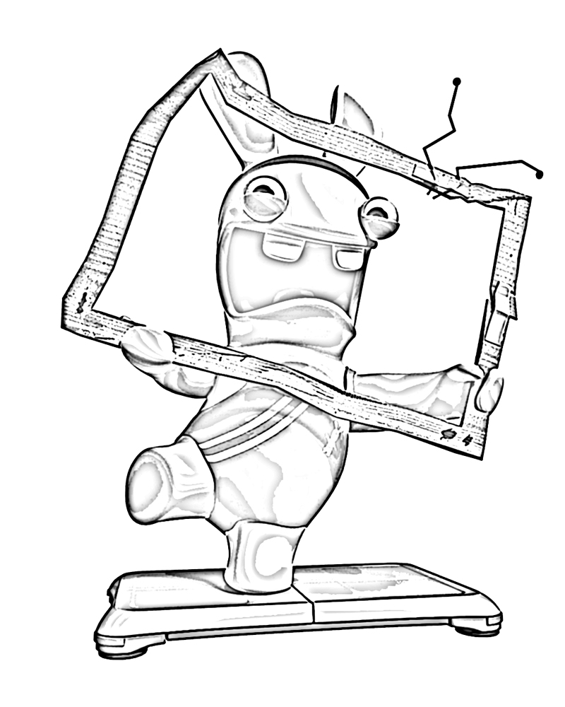 Rabbids Coloriage zum Herunterladen (Ausmalbild zum Ausdrucken und Ausmalen für Kinder)
