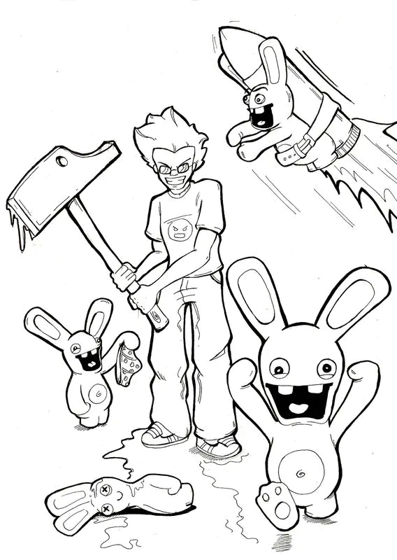 Rabbids Ausmalbilder zum Ausdrucken für Kinder (Ausmalbild zum Ausdrucken und Ausmalen für Kinder)
