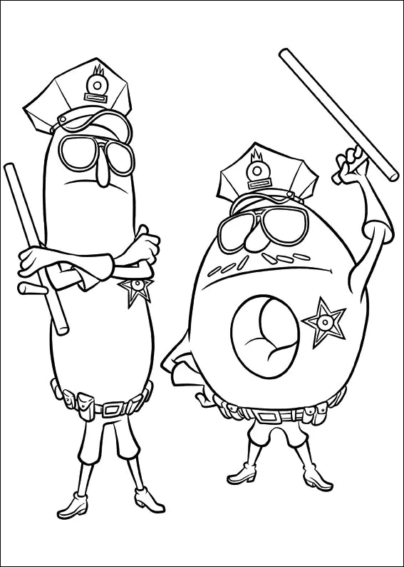 Die knackigen Polizisten aus Ralphs Welten (Ausmalbild von Ralph reichts zum Ausdrucken und Ausmalen für Kinder)