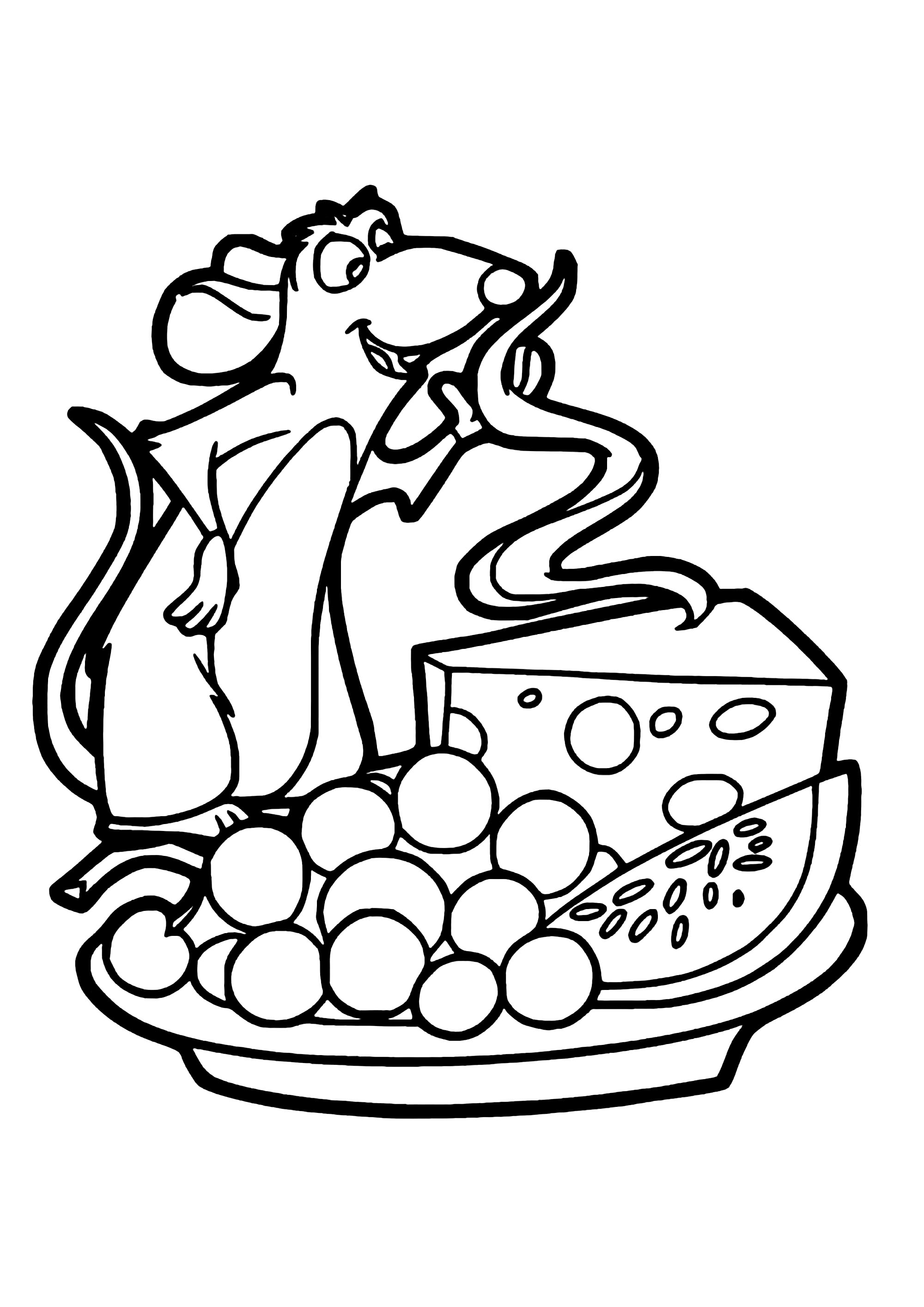 Zeichnung von Ratatouille mit dicken Linien. (Ausmalbild zum Ausdrucken und Ausmalen für Kinder)