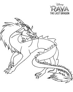 Der letzte Drache (Ausmalbild von Raya und der letzte Drache)