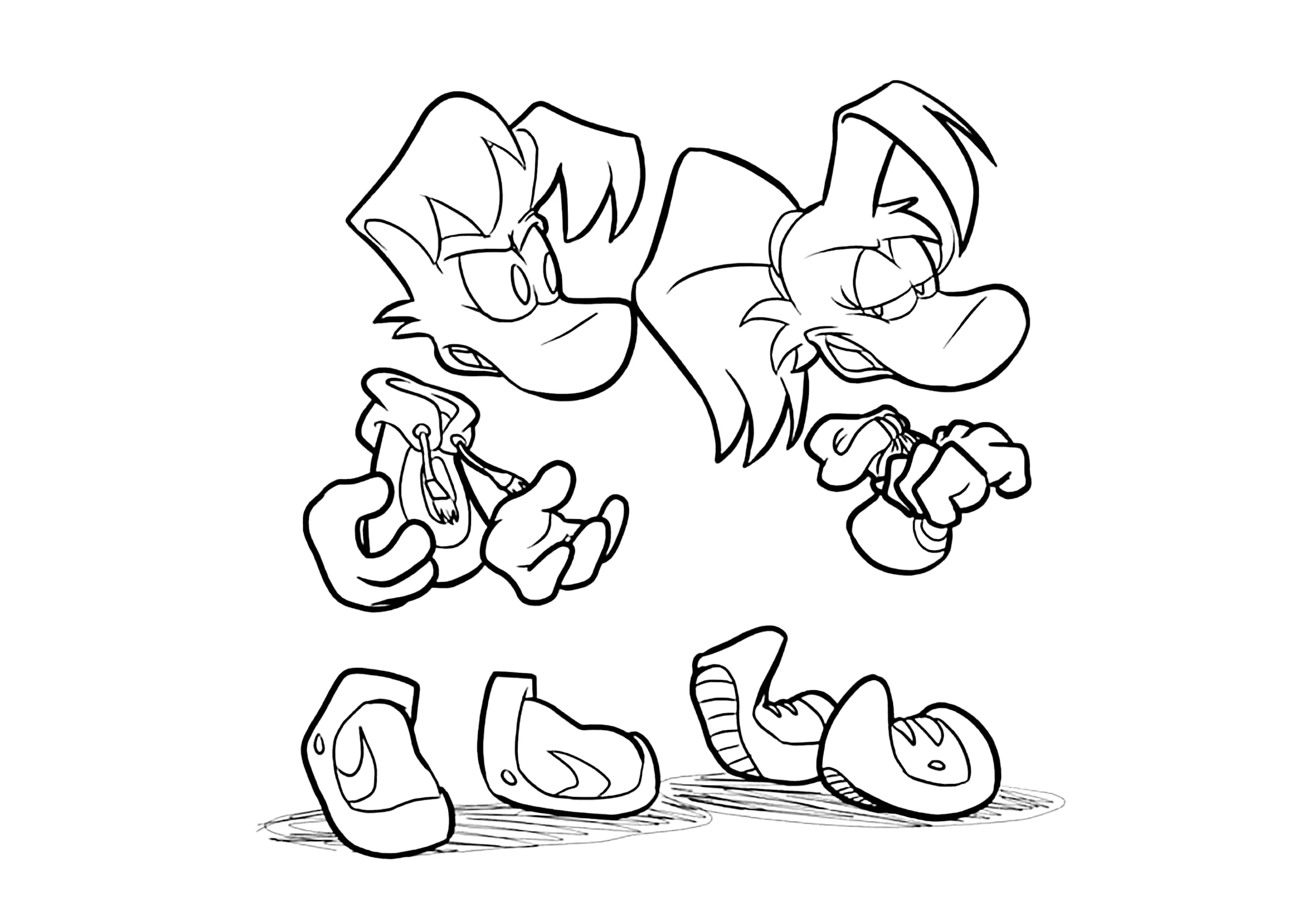 Rayman und seine Freundin (Ausmalbild zum Ausdrucken und Ausmalen für Kinder)
