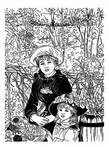 Ausmalbilder von Renoir zum Ausmalen für Kinder