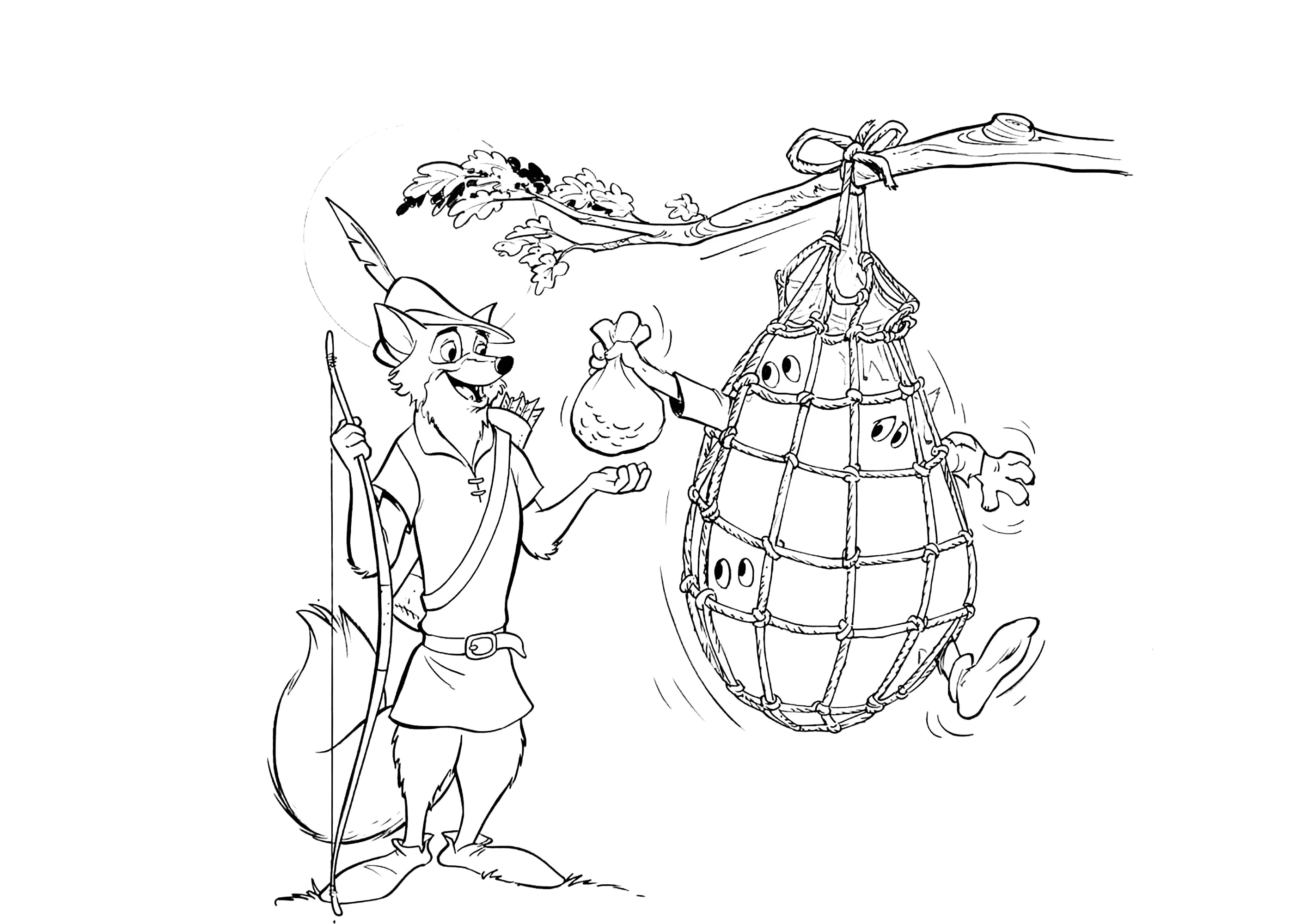 Robin Hood - König der Diebe (Ausmalbild zum Ausdrucken und Ausmalen für Kinder)