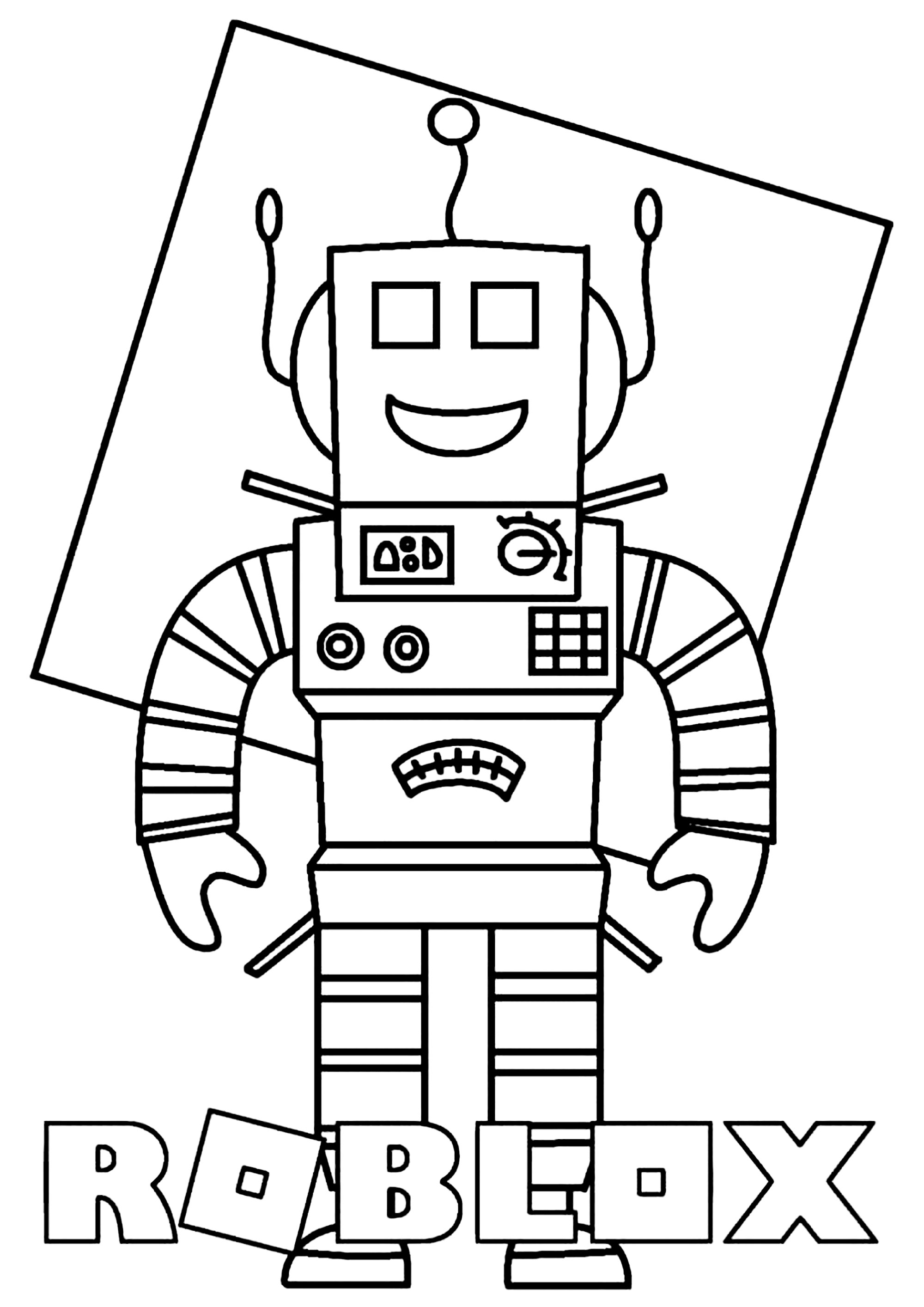 Roblox: Der Roboter (Ausmalbild zum Ausdrucken und Ausmalen für Kinder)