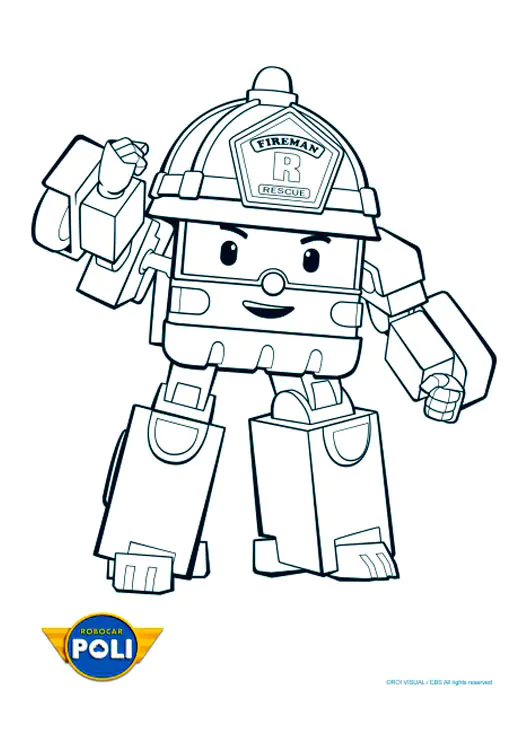 Robocar Poli Coloriage zum Ausdrucken (Ausmalbild zum Ausdrucken und Ausmalen für Kinder)