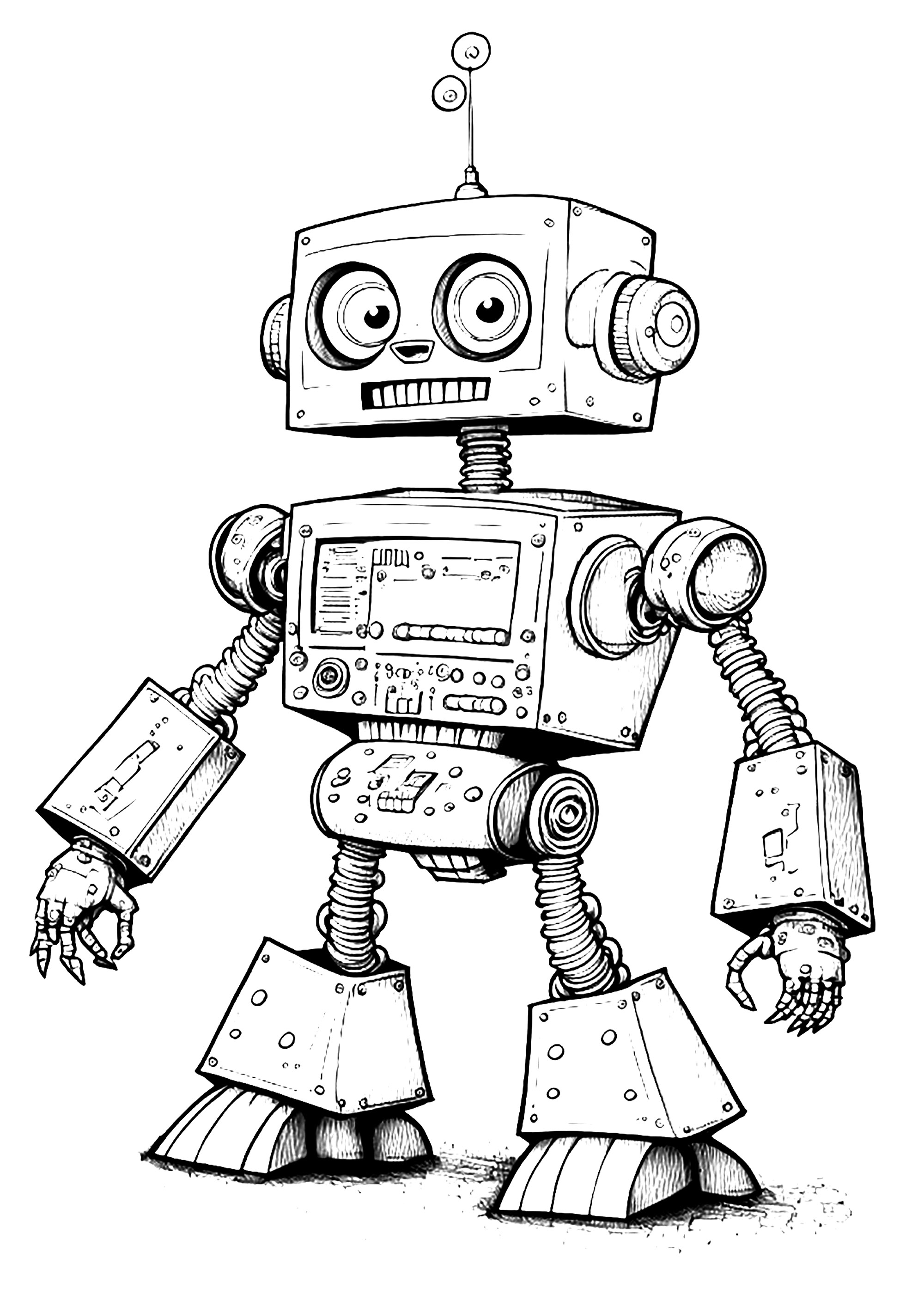 Roboter aus den 80er Jahren - 2. (Ausmalbild von Robots zum Ausdrucken und Ausmalen für Kinder)
