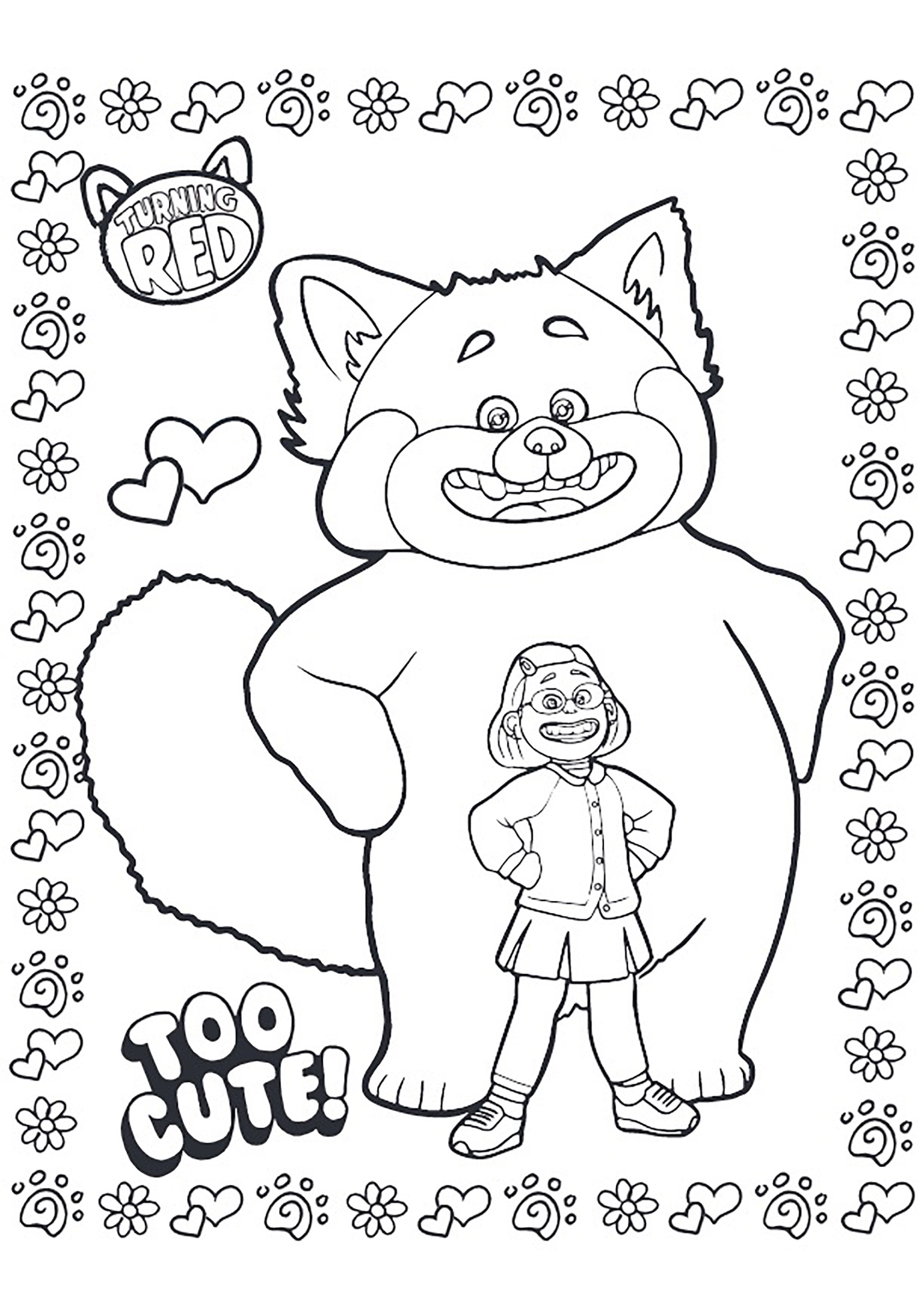 Meilin Lee in Roter Alarm (Ausmalbild von Rot) Meilin Lee in Roter Alarm (Ausmalbild von Rot zum Ausdrucken und Ausmalen für Kinder)