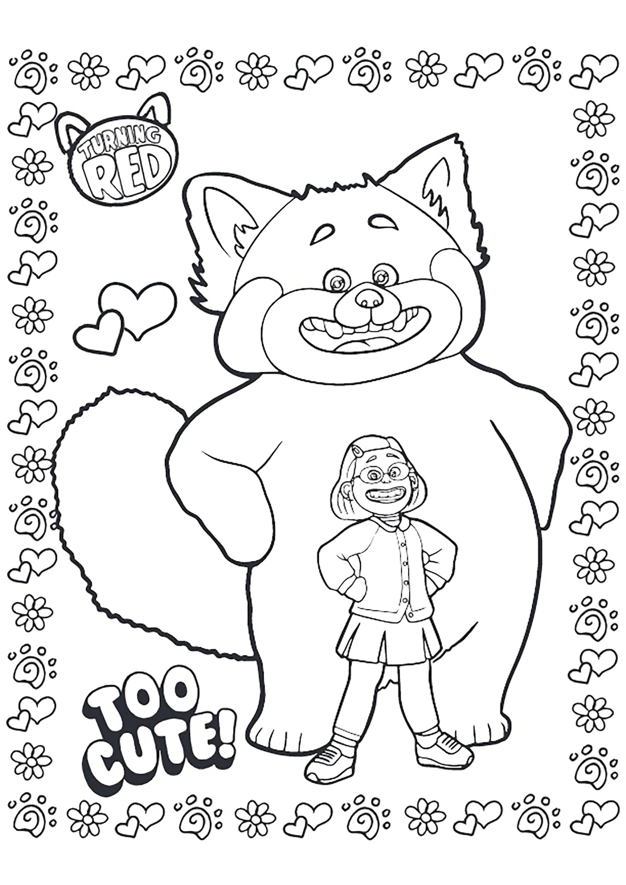Meilin Lee in Roter Alarm (Ausmalbild von Rot zum Ausdrucken und Ausmalen für Kinder)