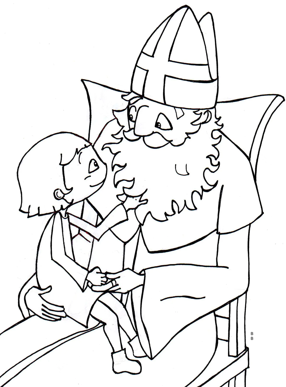 Bild von St. Nikolaus zum Herunterladen und Ausmalen (Sankt Nikolaus)