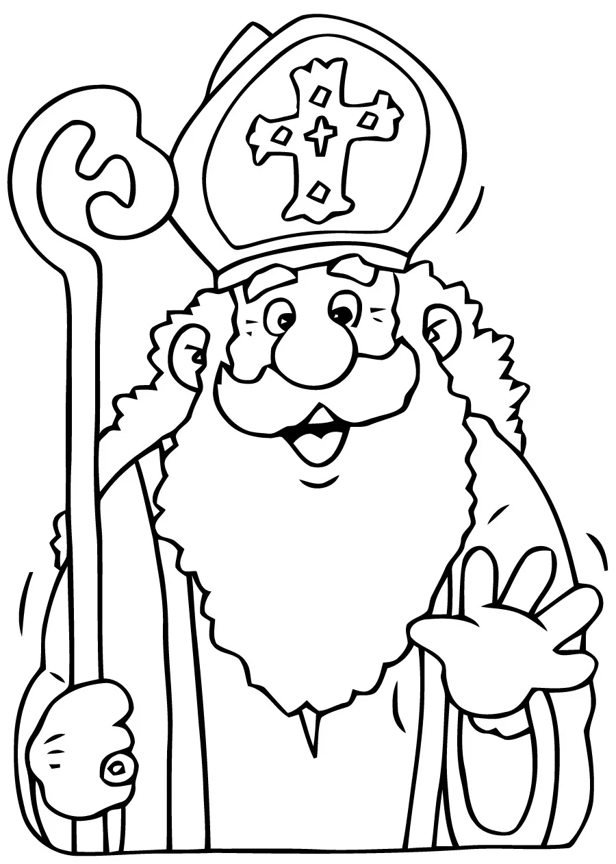 Ausmalbilder von Sankt Nikolaus zum Ausmalen für Kinder