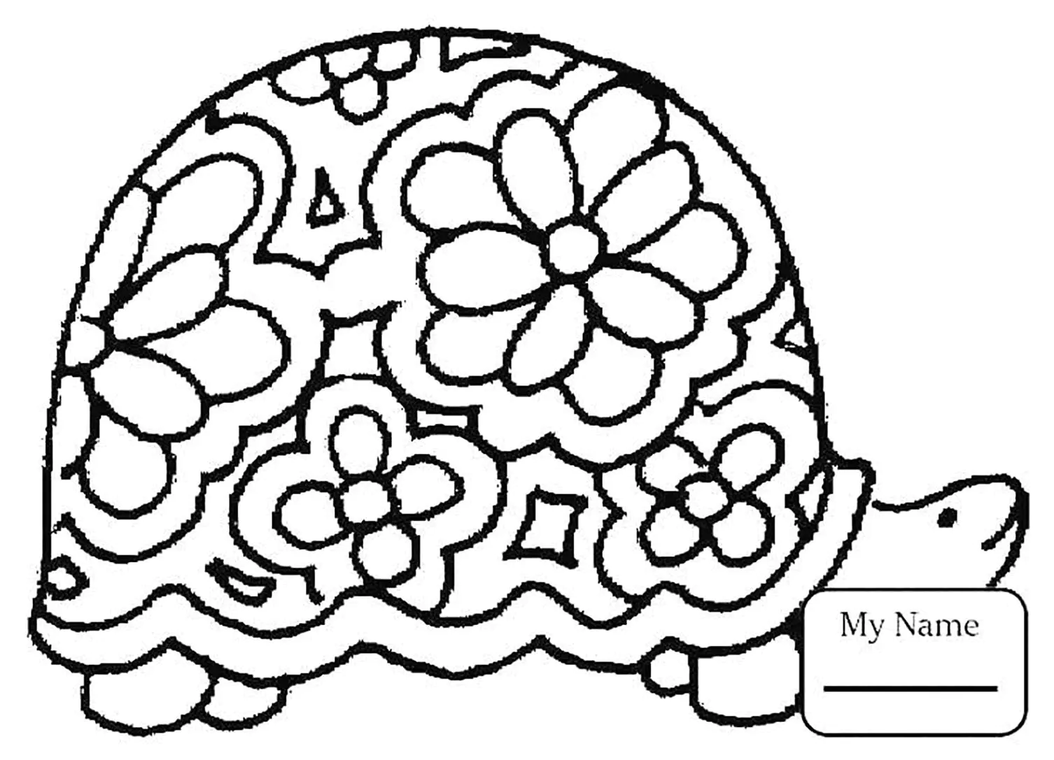 Schildkrötenbild zum Herunterladen und Ausmalen (Schildkröten)
