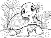 Ausmalbilder von Schildkröten zum Ausdrucken und Ausmalen für Kinder