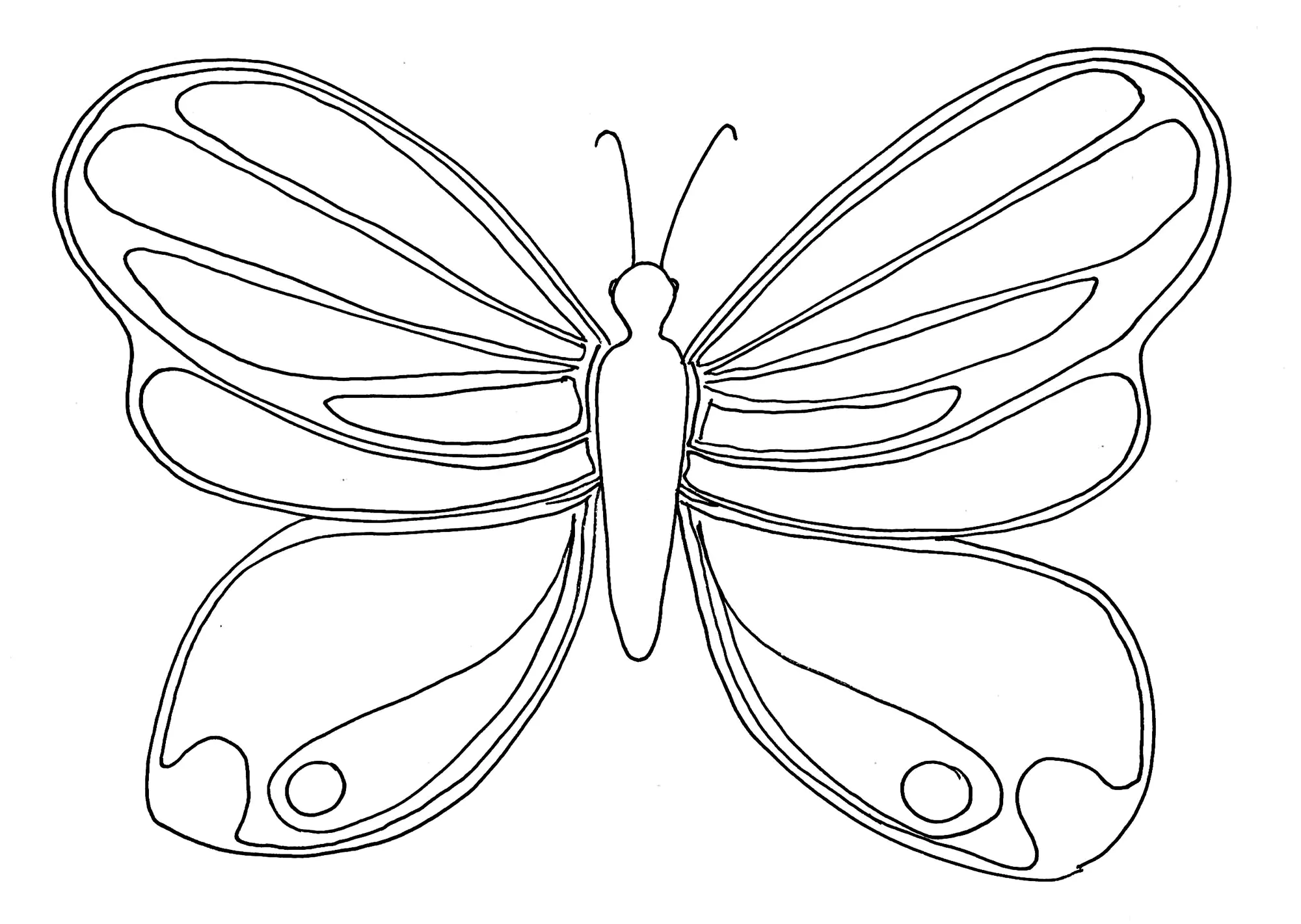 Einfaches Ausmalen eines Schmetterlings (Schmetterlinge)