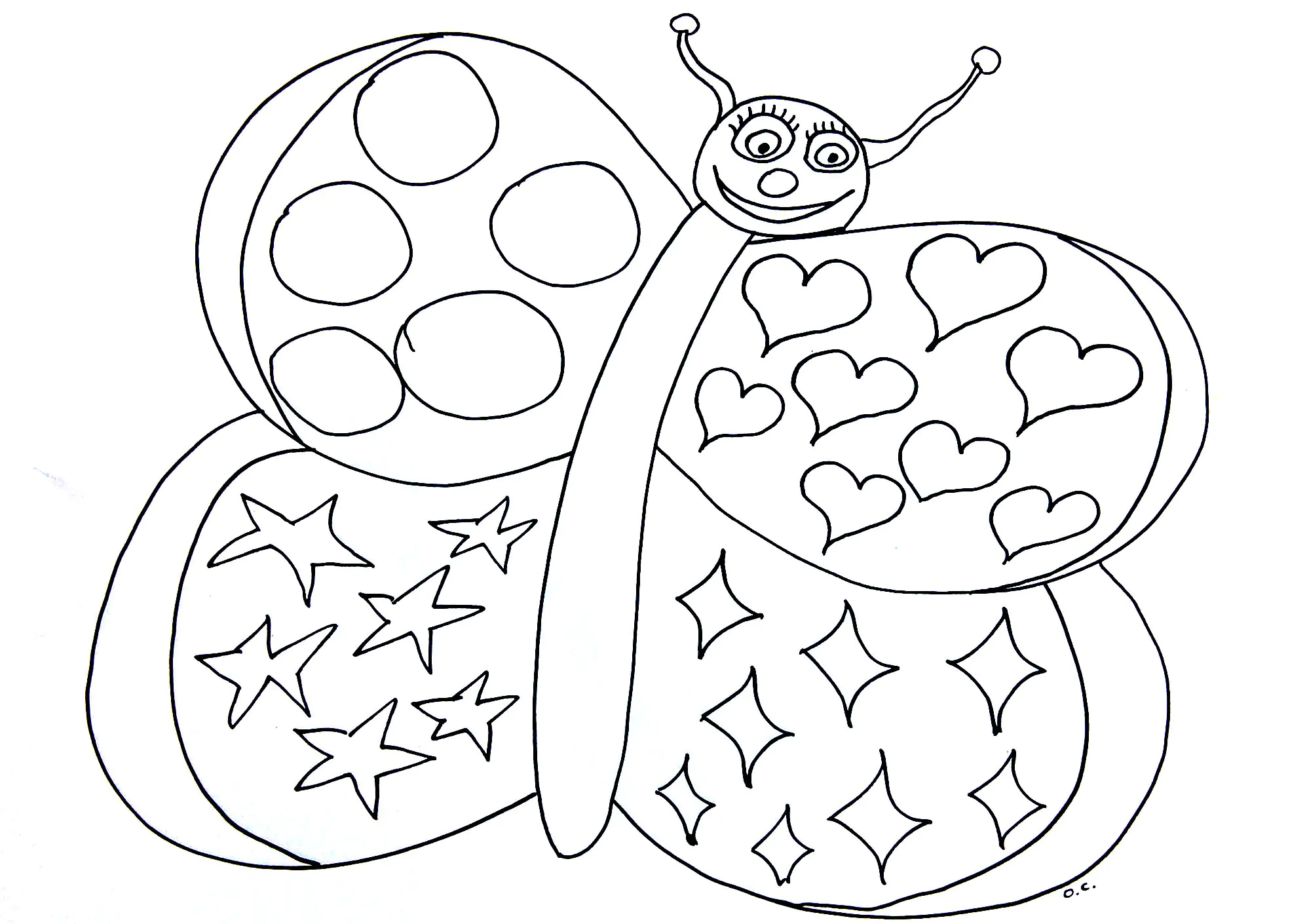 Kostenlose Schmetterlings-Zeichnung zum Herunterladen und Ausmalen (Schmetterlinge)