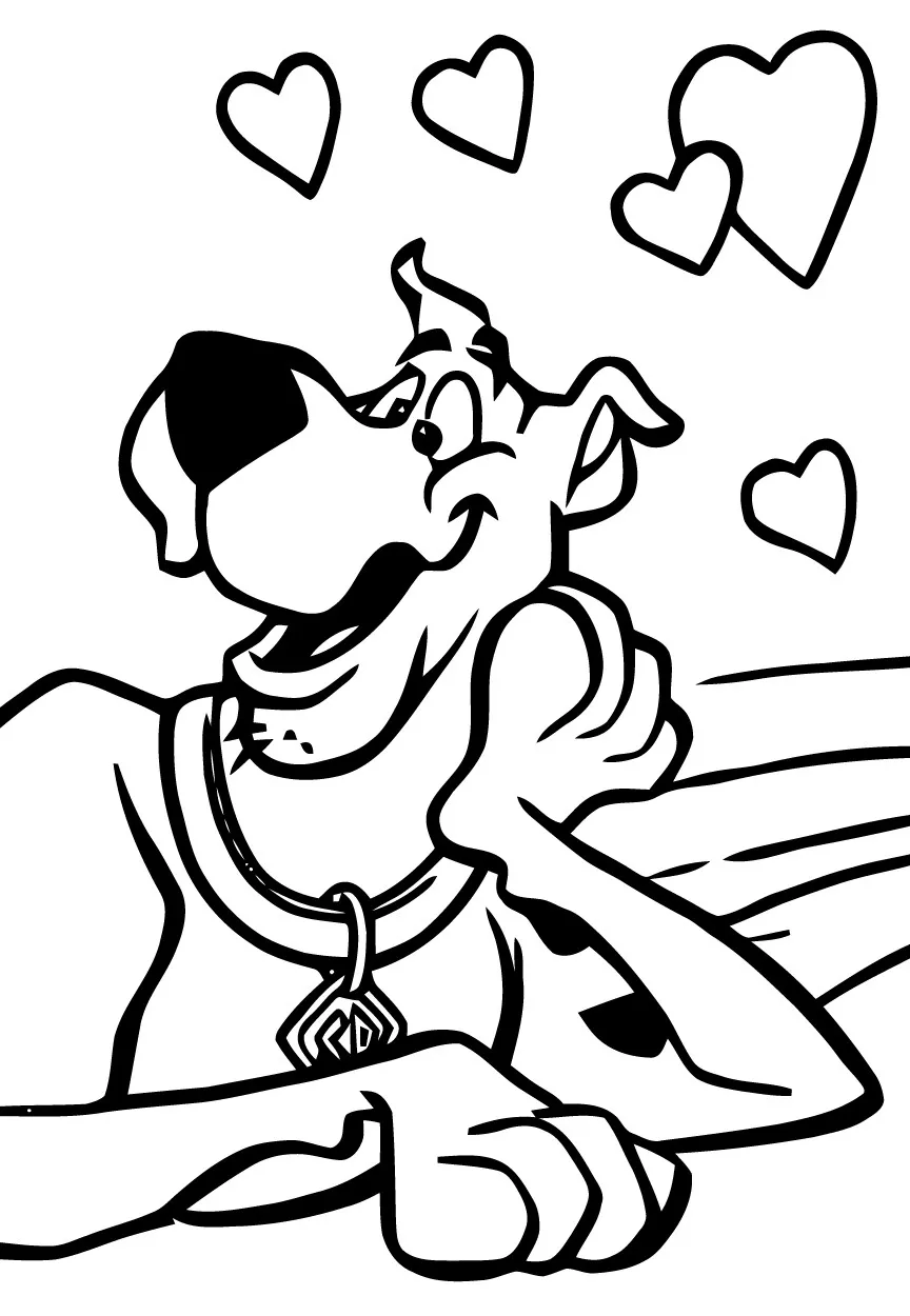 Scooby Doo Malbuch für Kinder (Ausmalbild von Scooby-Doo zum Ausdrucken und Ausmalen für Kinder)