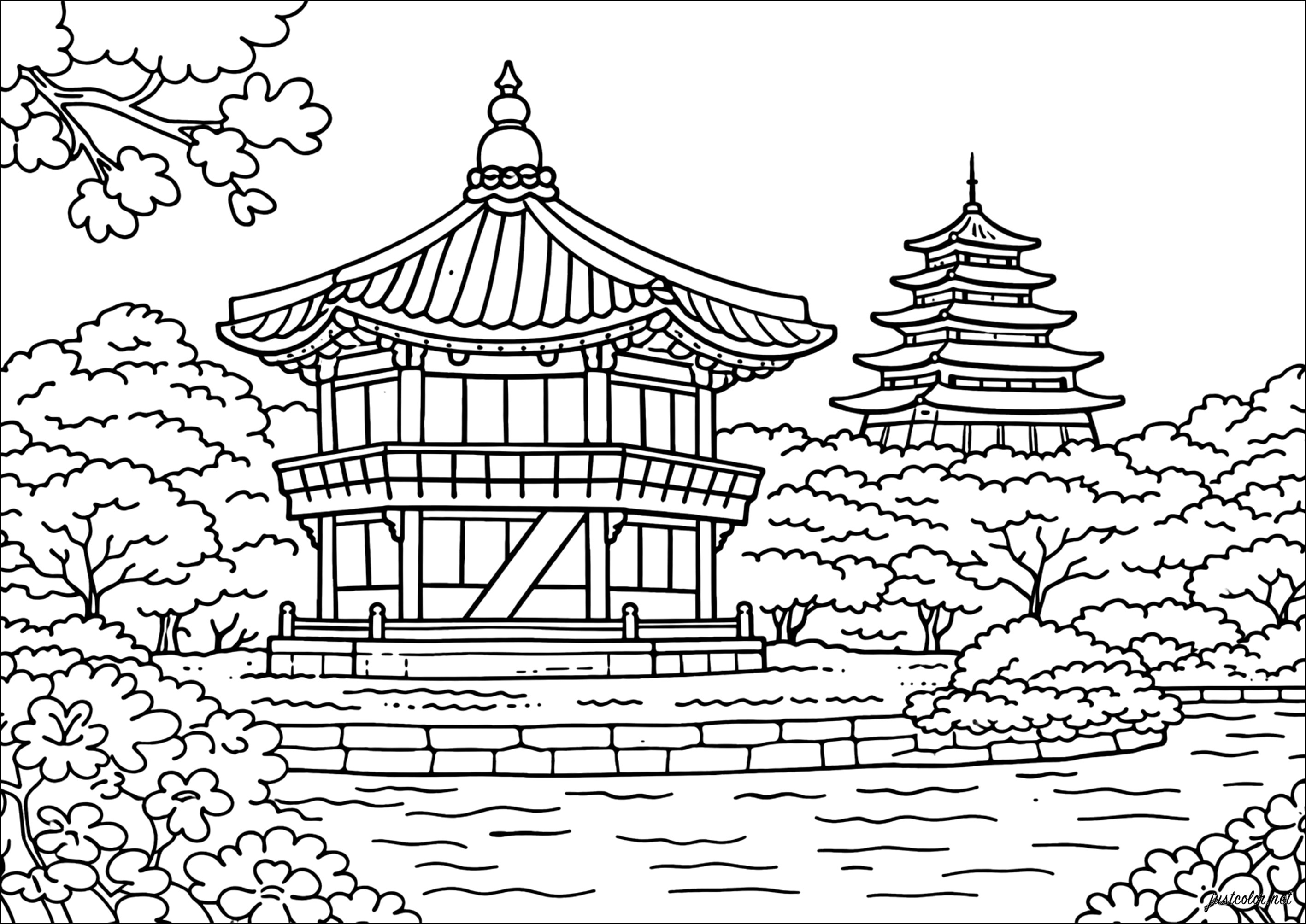 Ausmalbilder von seoul zum Ausdrucken (Ausmalbild zum Ausdrucken und Ausmalen für Kinder)