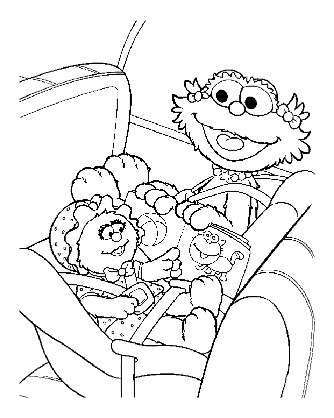 Sesamstraße Coloriage zum kostenlosen Ausdrucken (Ausmalbild von Sesamstrasse zum Ausdrucken und Ausmalen für Kinder)