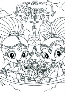 Shimmer und Shine mit Tala (Ausmalbild von Shimmer And Shine)