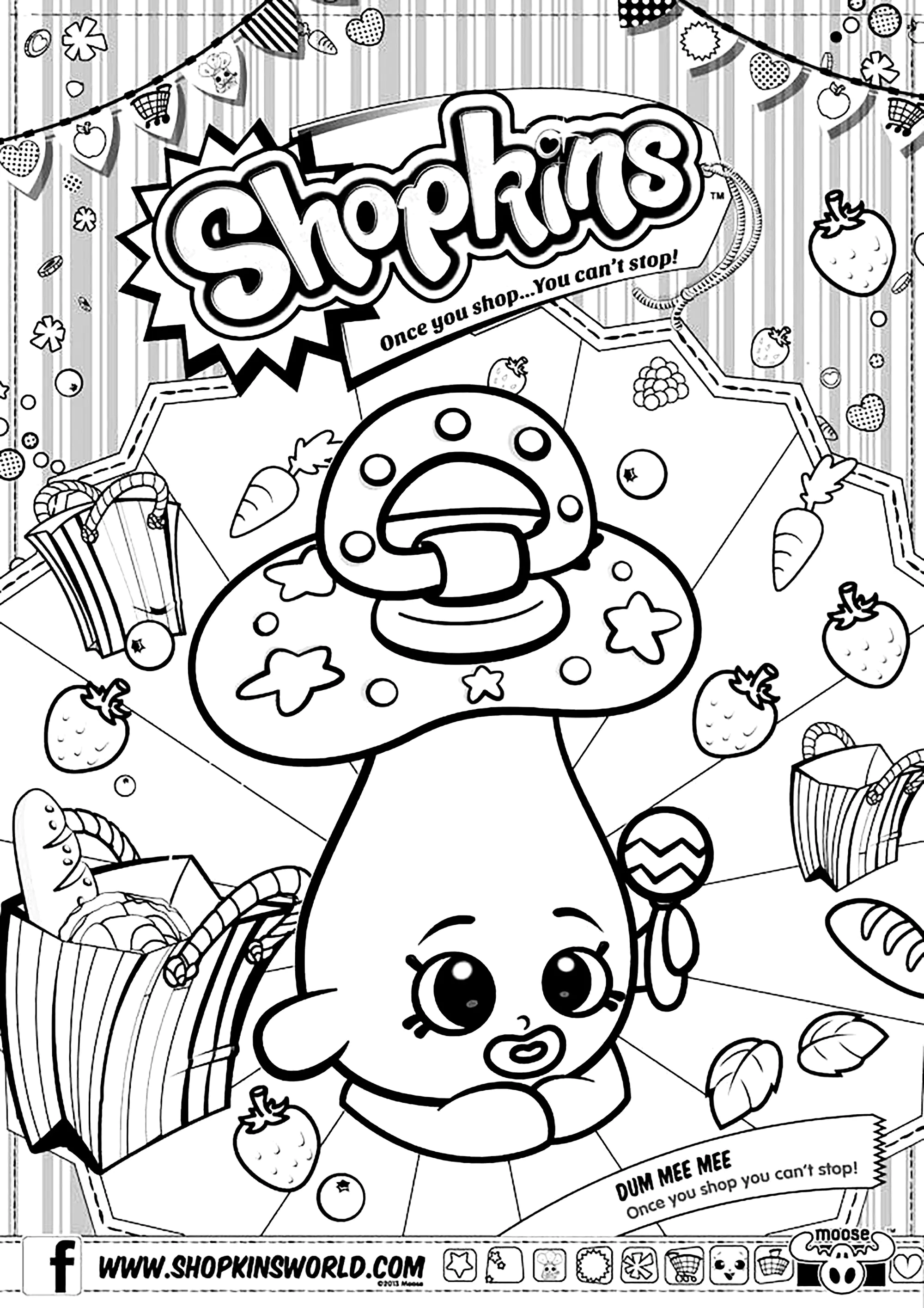 Shopkins: Dum Mee Mee (Ausmalbild zum Ausdrucken und Ausmalen für Kinder)