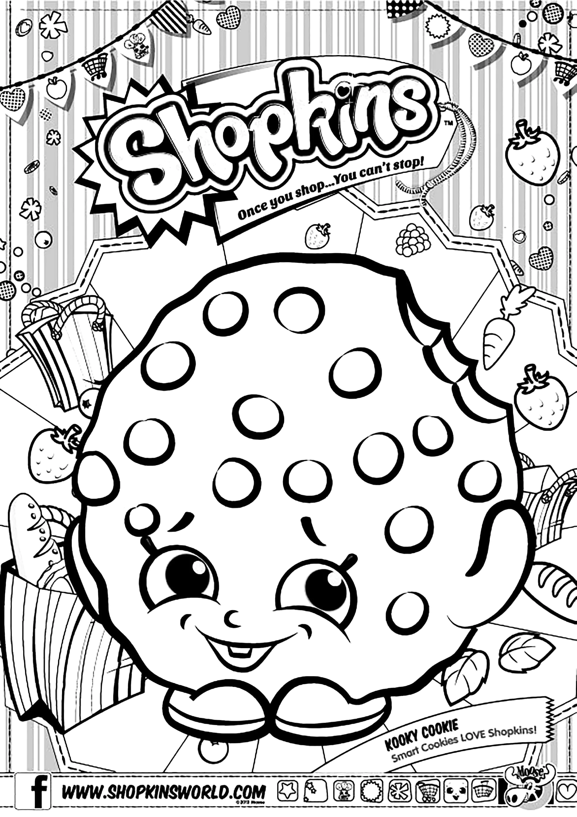 Shopkins: Verrücktes Keks (Ausmalbild zum Ausdrucken und Ausmalen für Kinder)
