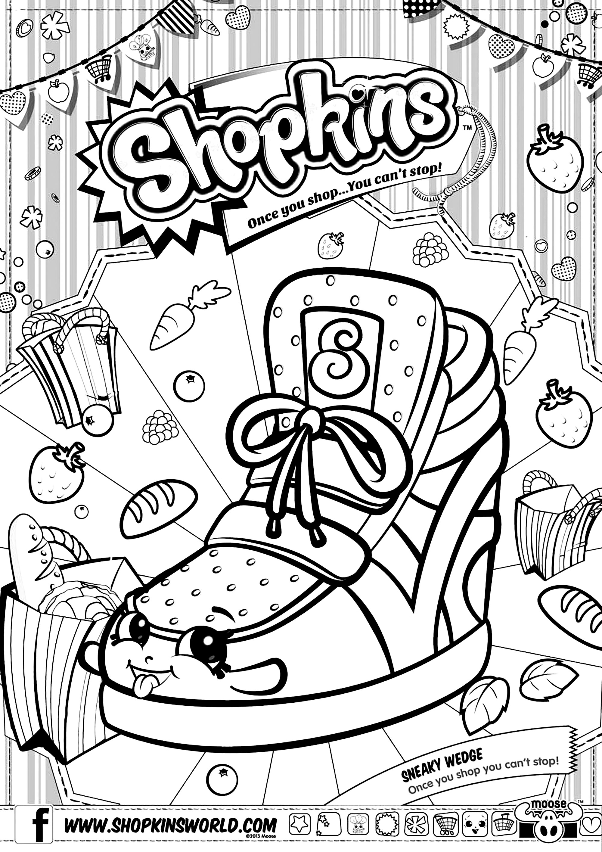Shopkins: Der heimliche Keil (Ausmalbild zum Ausdrucken und Ausmalen für Kinder)