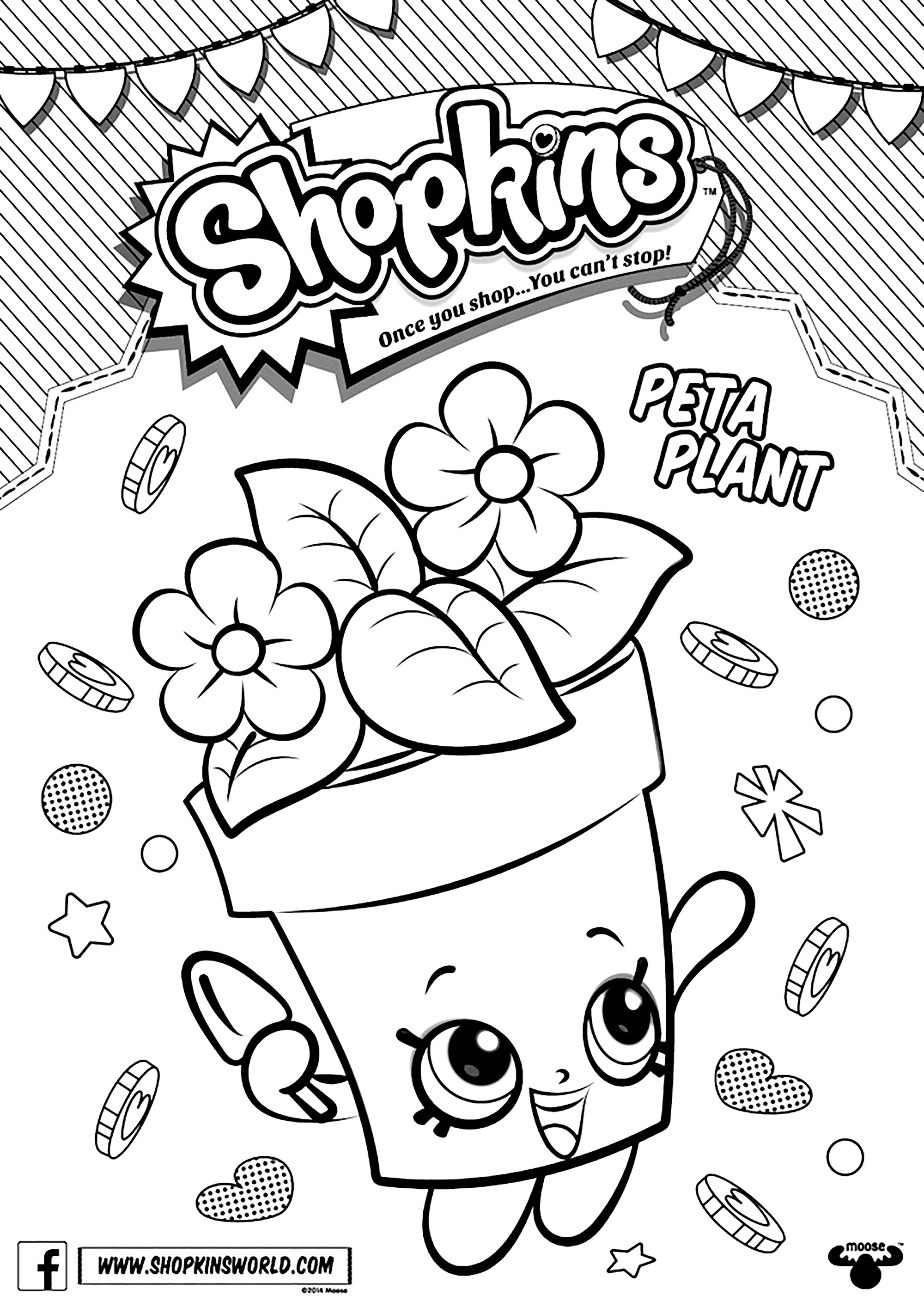 Shopkins: Peta Plant (Ausmalbild zum Ausdrucken und Ausmalen für Kinder)