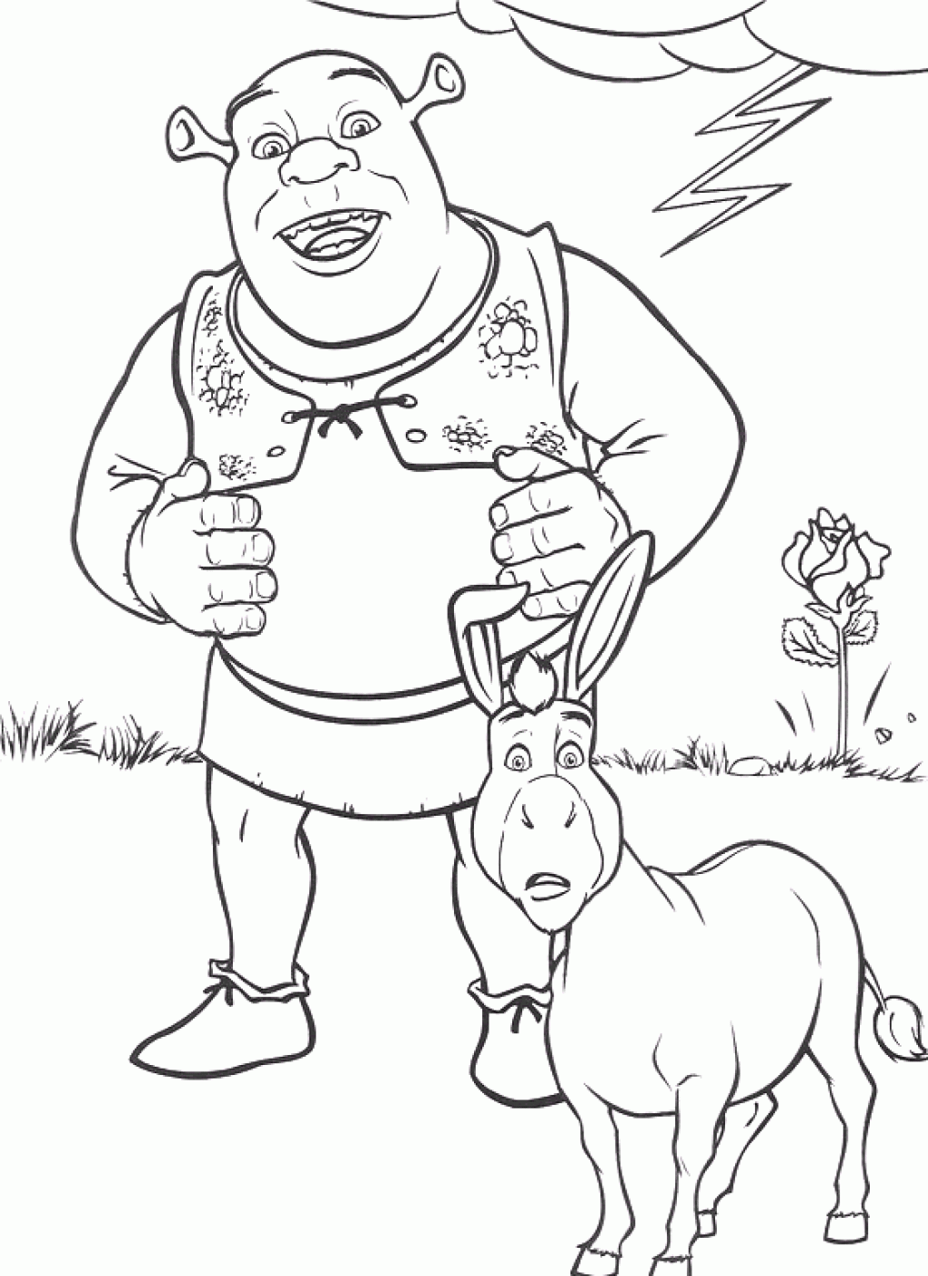 Ausmalbilder von Shrek zum Ausmalen für Kinder
