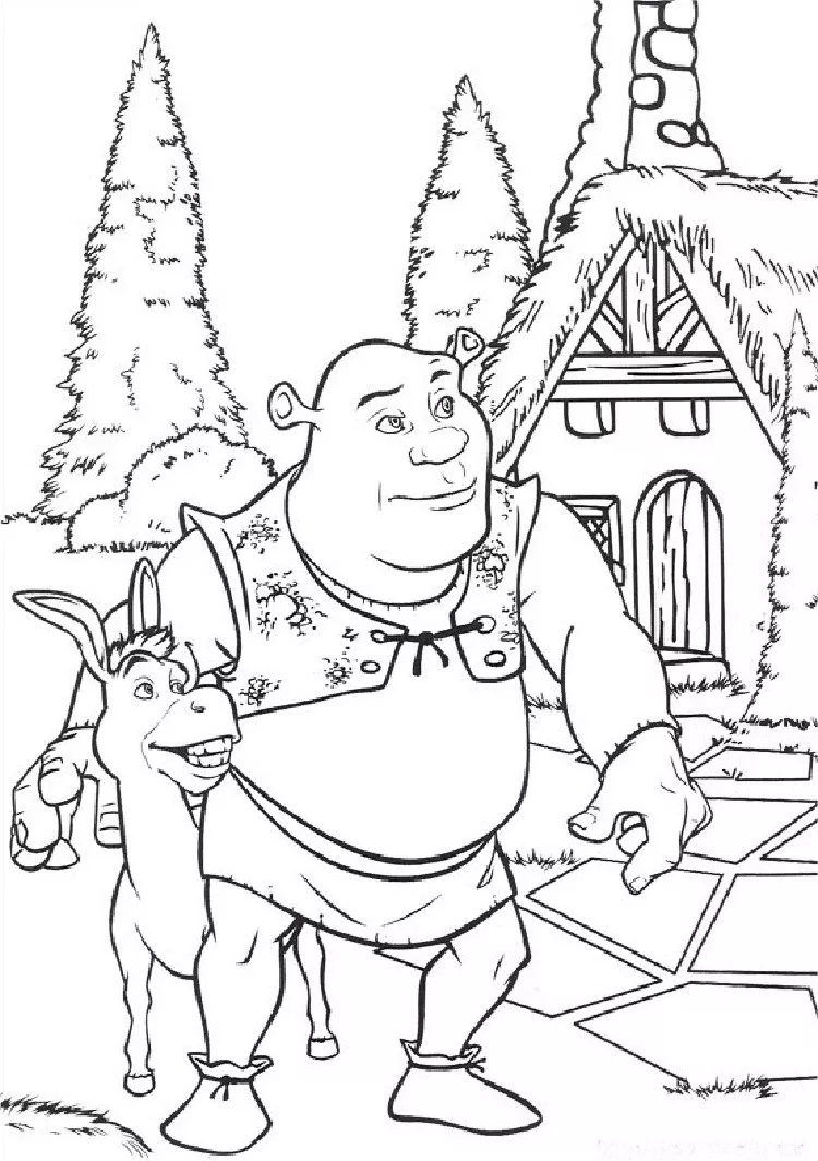 Kostenlose Shrek-Zeichnung zum Ausdrucken und Ausmalen