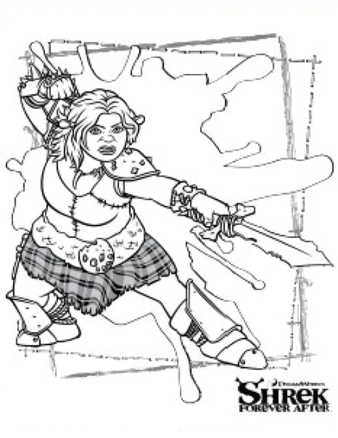 Shrek Coloriage zum Herunterladen (Ausmalbild zum Ausdrucken und Ausmalen für Kinder)