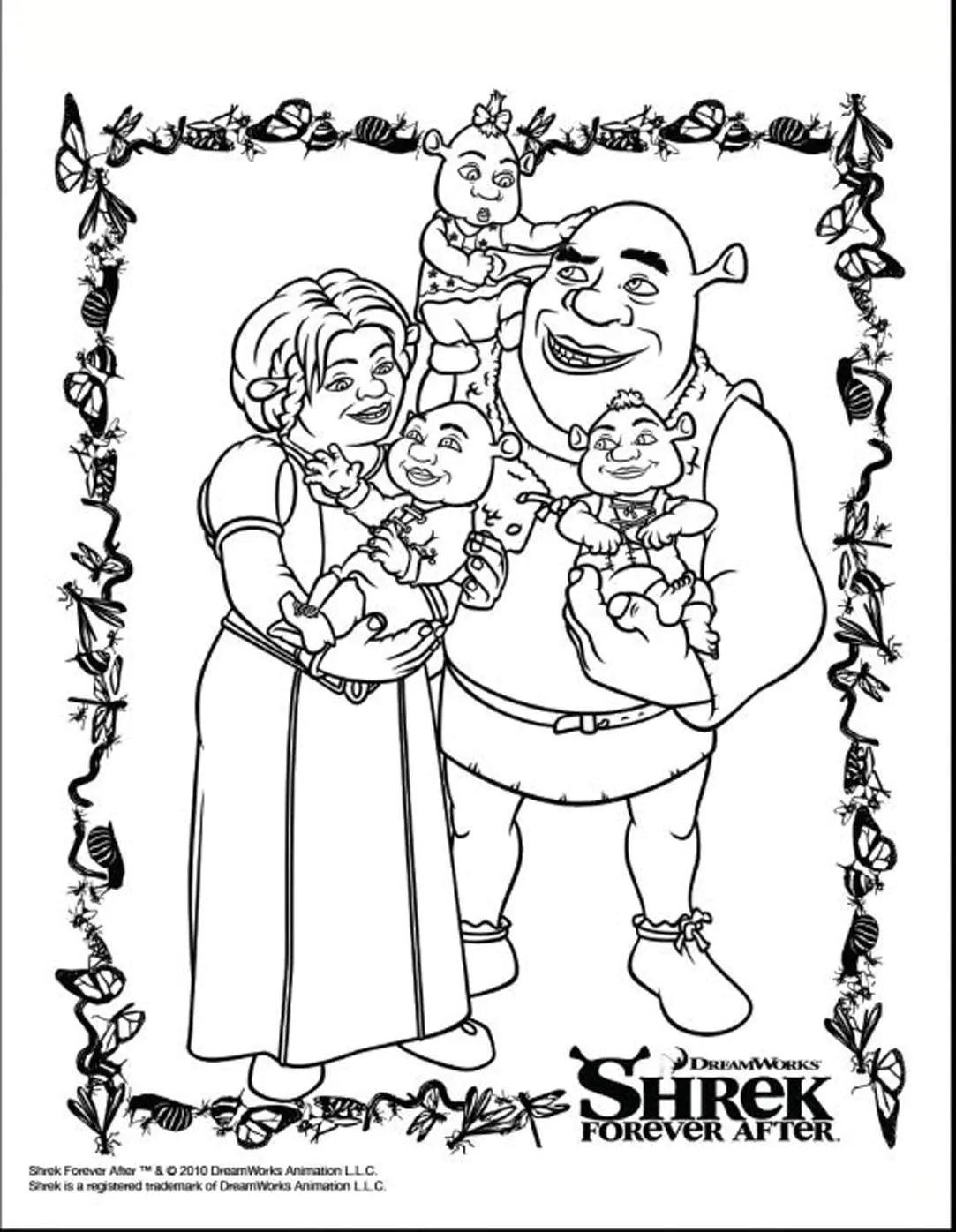 Ausmalbilder von Shrek zum Ausmalen für Kinder