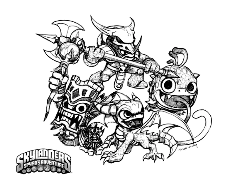 Kostenlose Skylanders-Zeichnung zum Ausdrucken und Ausmalen