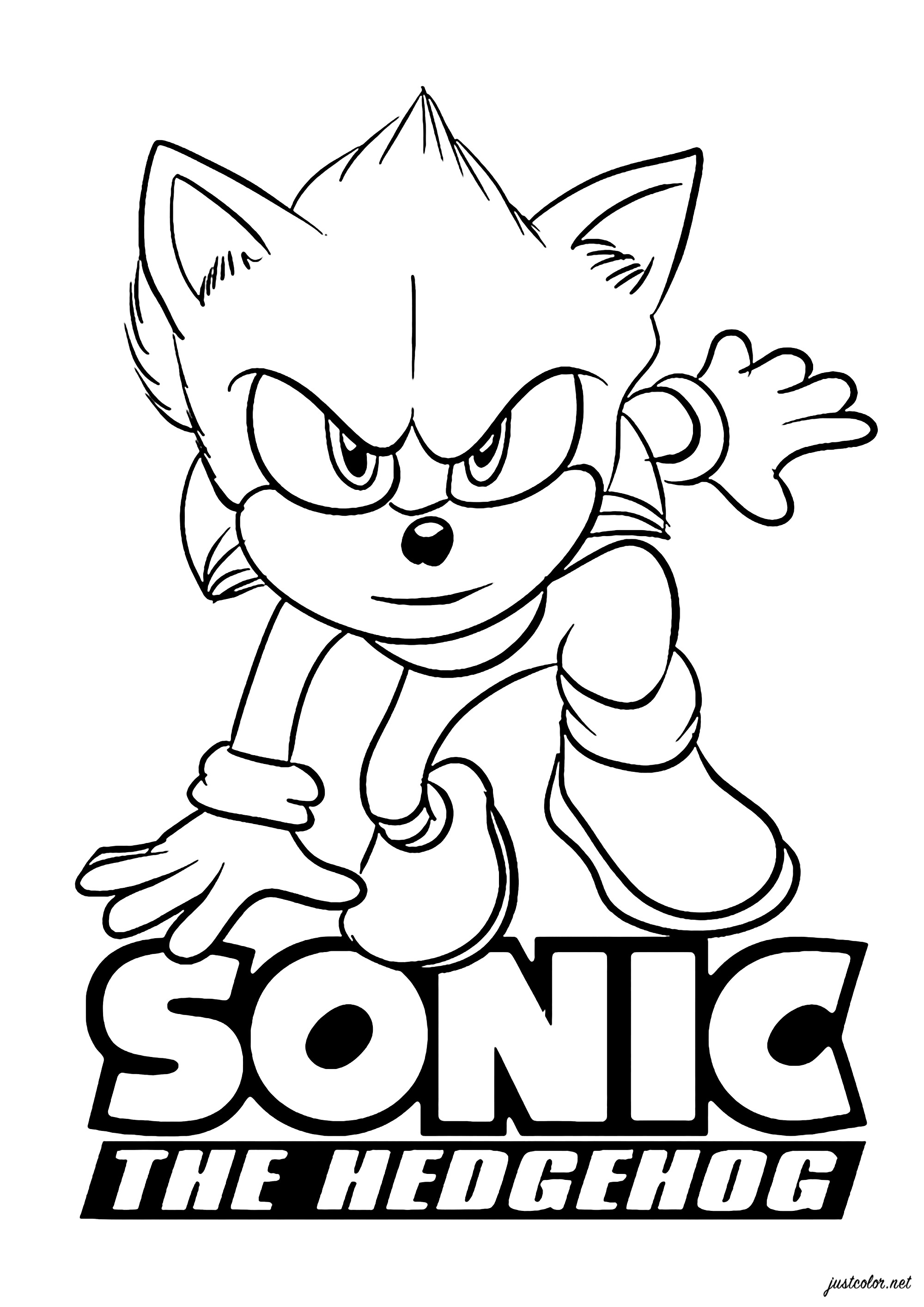 Kinder  ausmalbilder fur kinder sonic - 22797 (Ausmalbild zum Ausdrucken und Ausmalen für Kinder)