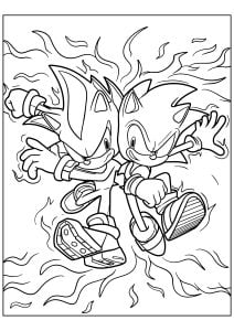 Sonic und Shadow (Ausmalbild)