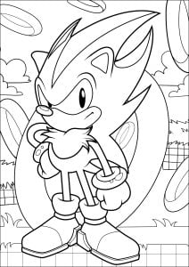Shadow, der Igel und der goldene Ring. (Ausmalbild von Sonic)