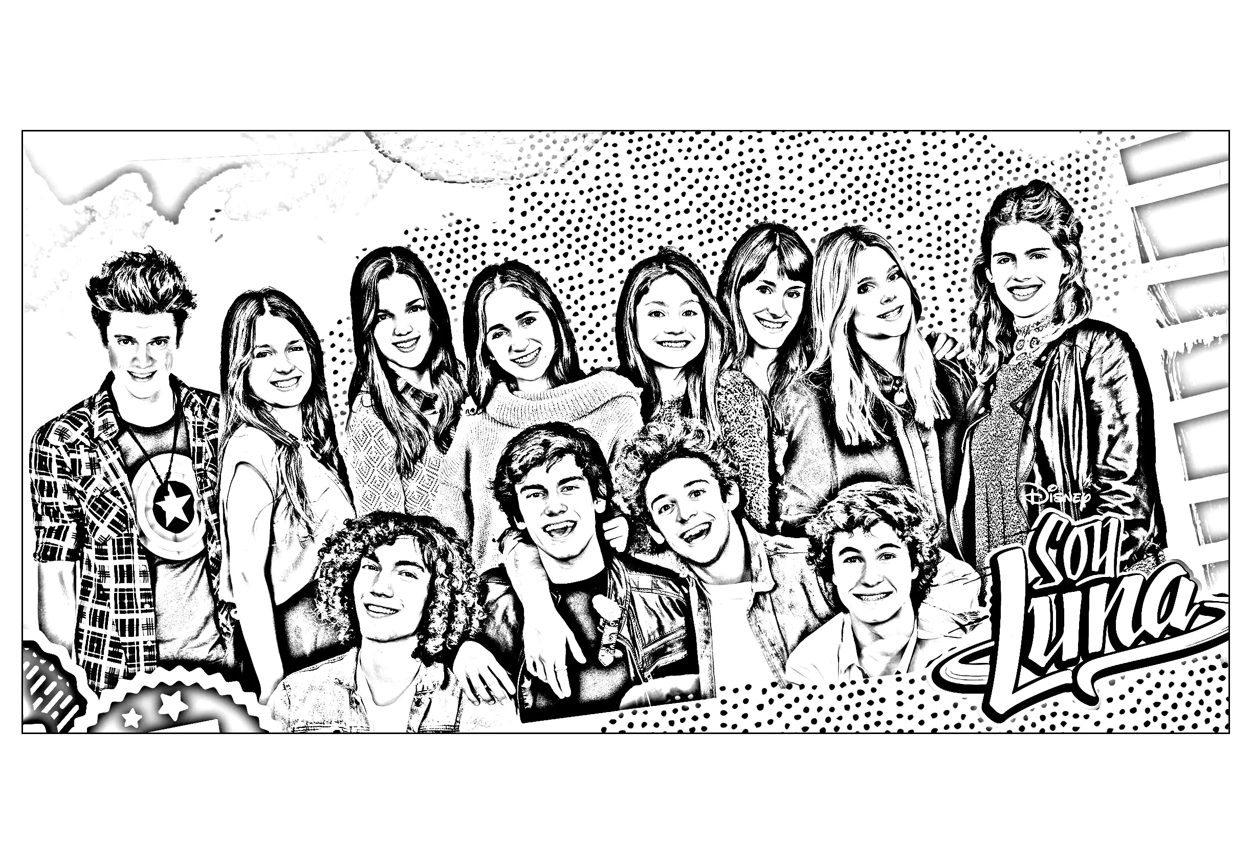 Bild von Soy Luna zum Ausdrucken und Ausmalen
