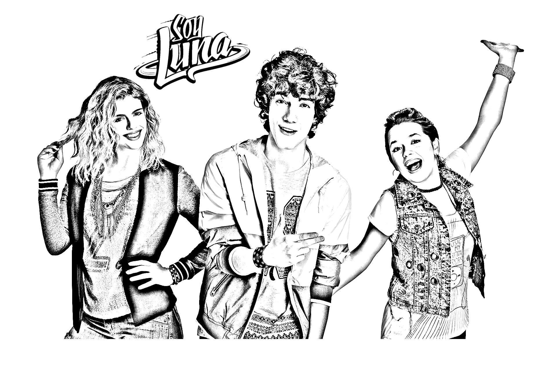 Ausmalbilder von Soy Luna für Kinder (Ausmalbild zum Ausdrucken und Ausmalen für Kinder)