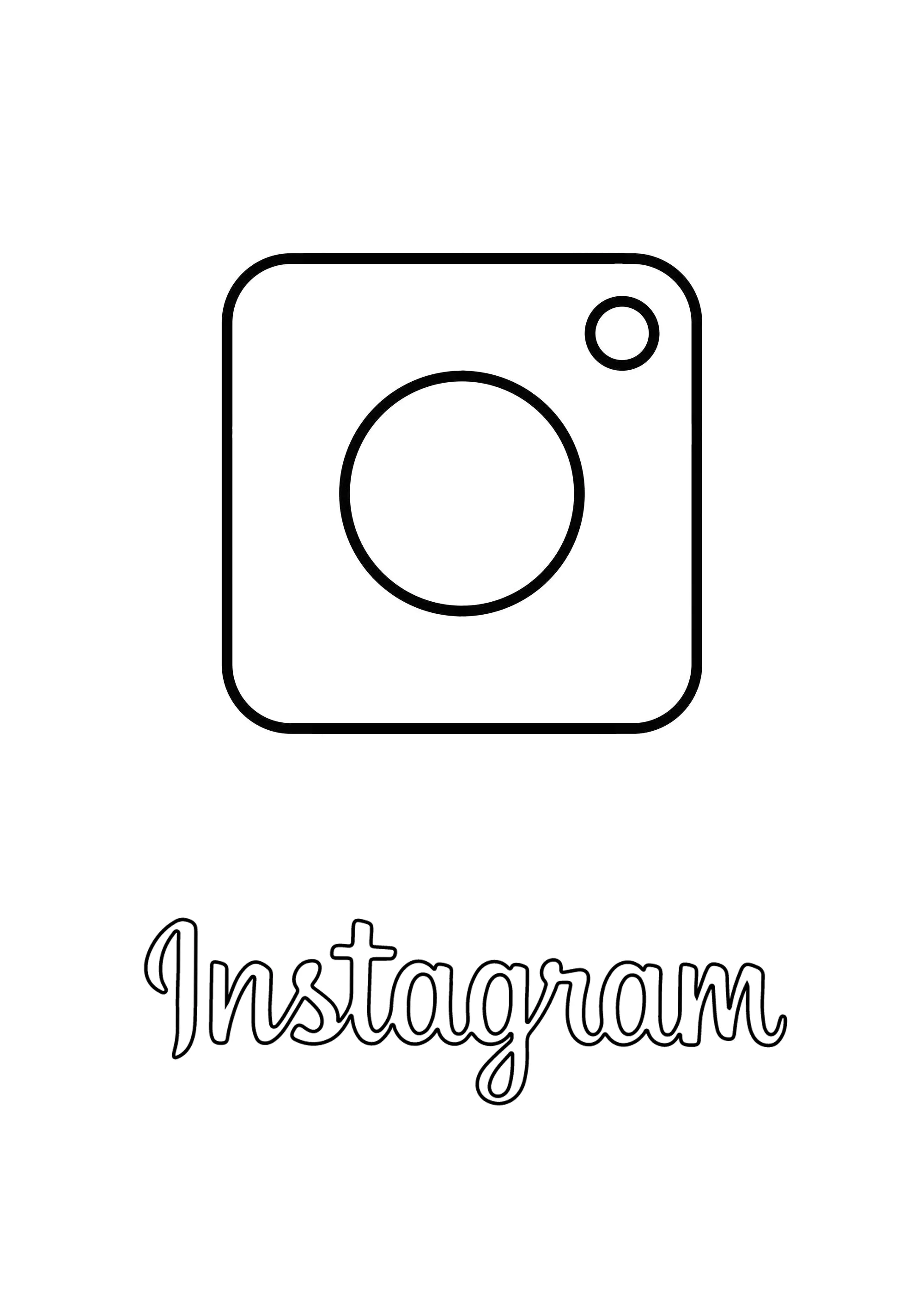Instagram-Logo (Ausmalbild von Soziale Medien zum Ausdrucken und Ausmalen für Kinder)