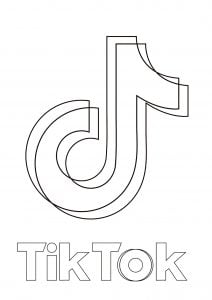 Logo von Tik Tok (Ausmalbild von Soziale Medien)