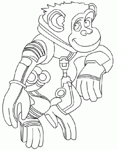 Ausmalbilder von den Schimpansen aus dem Kinderbereich (Ausmalbild von Space Chimps - Affen im All)