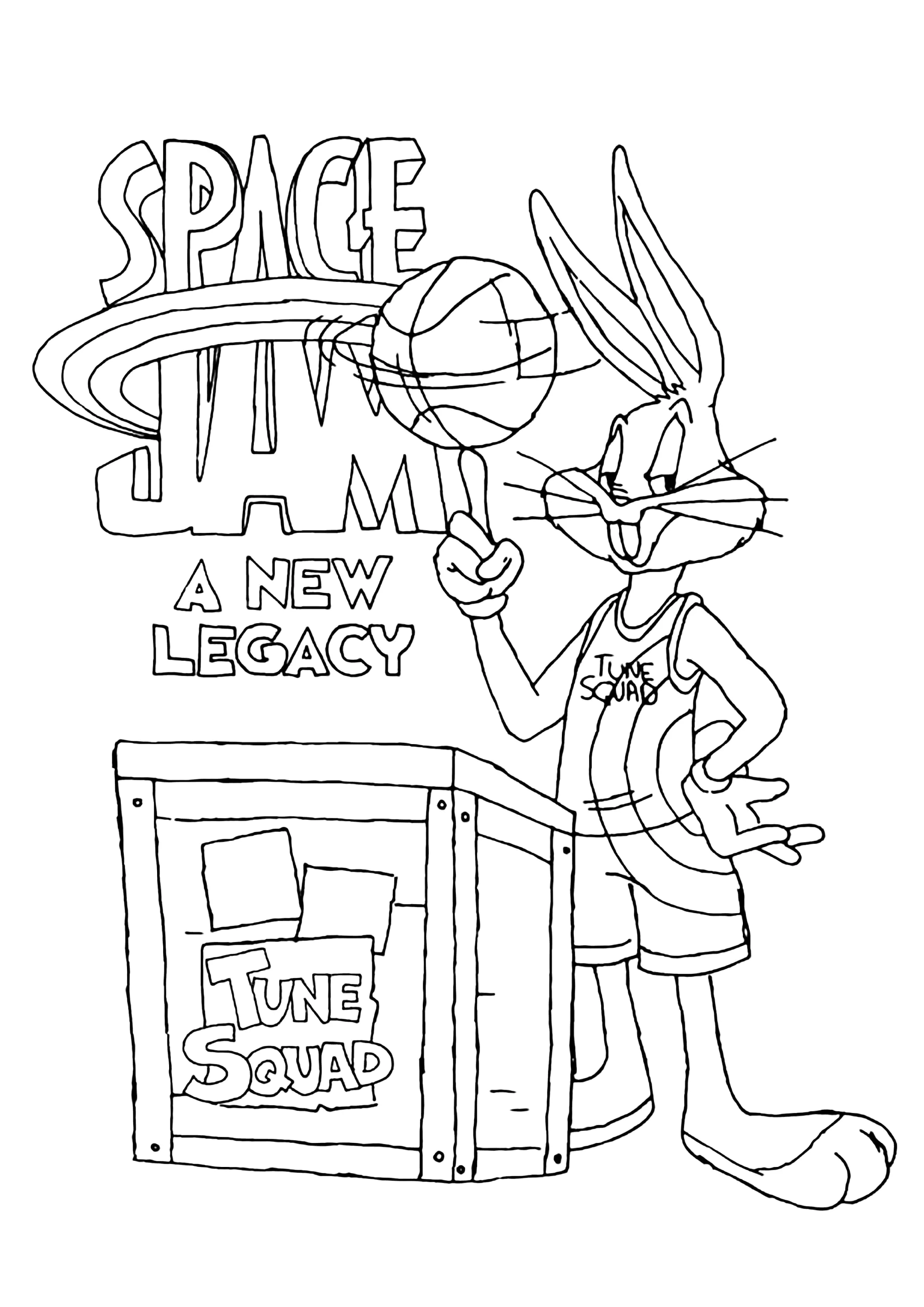 Ausmalbilder für Kinder von space-jam (Ausmalbild von Space Jam zum Ausdrucken und Ausmalen für Kinder)