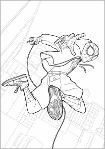 Spider-Man in Brooklyn (New York City) wird auf Deutsch zu Spider-Man in Brooklyn (New York City). (Ausmalbild von Spider-Man: A New Universe)